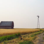 Old homestead on a smoky day